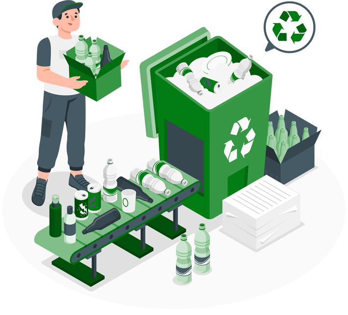 man holding trash